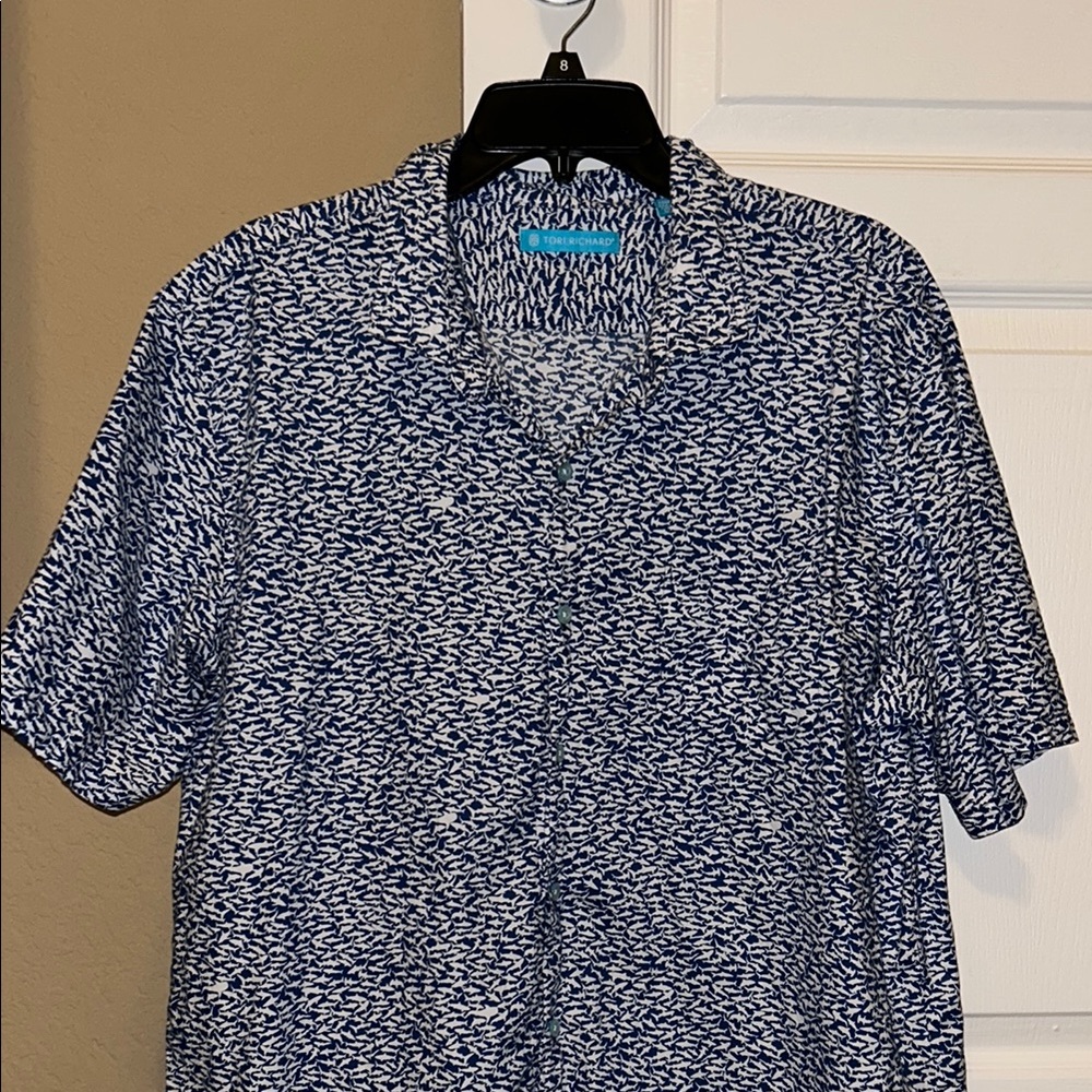 Tori Richard Blue Casual Button Down Shirt